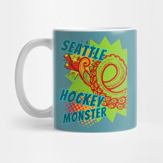 Seattle Hockey Monster! Get KRAK 'EN!  Retro Pop Art Hockey Style by SwagOMart